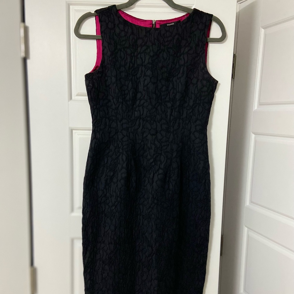 Elegant black Tahari sheath dress